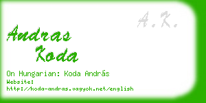 andras koda business card